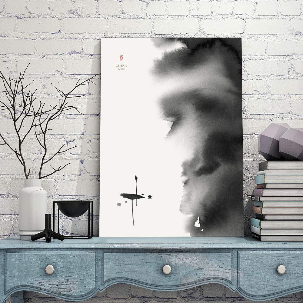 Wall26 Canvas Wall Art - Ink and Wash Painting Home Decor for Bedroom, Living Room, Office - 16x24 Inches Framed Canvas Prints
