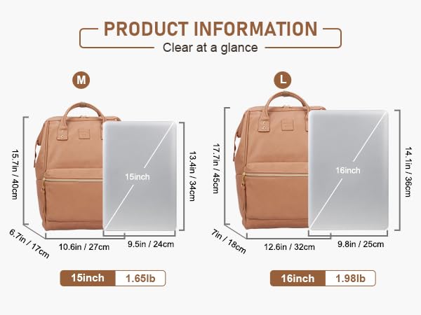 Kah&Kee Genuine Leather Backpack for Women - 15 Inch Laptop Bag with USB Charging Port - Professional Teacher Bag, Diaper Backpack, Work & School Backpack - Perfect for Office, College, Business Travel & Daily Commute