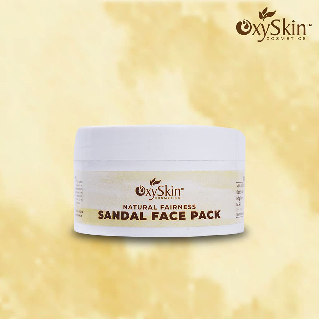 Oxyskin Cosmetics Skin Whitening Face Mask with Sandalwood - 200g | Dark Spot Corrector for Blemishes & Uneven Skin Tone | Improves Skin Texture & Brightness | Perfect for Nighttime Skincare Routine & Pre-Makeup Prep