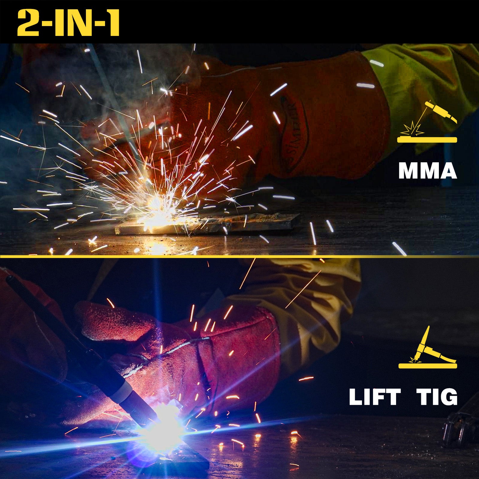 SSimder ARC 200S Stick Welder - 200 Amp Lift TIG/Stick 2-in-1 Welding Machine with Digital Display, Portable for Home DIY, Metal Fabrication & Auto Repair