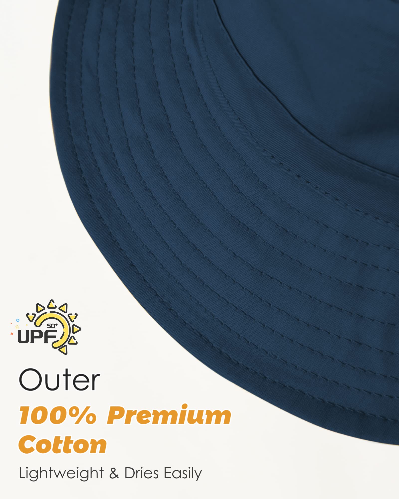Baby Sun Hat for Boys & Girls - UPF 50+ UV Protection Summer Bucket Hat for Toddlers & Kids - Breathable Cotton Beach Hat for Outdoor Play, Park & Pool Days