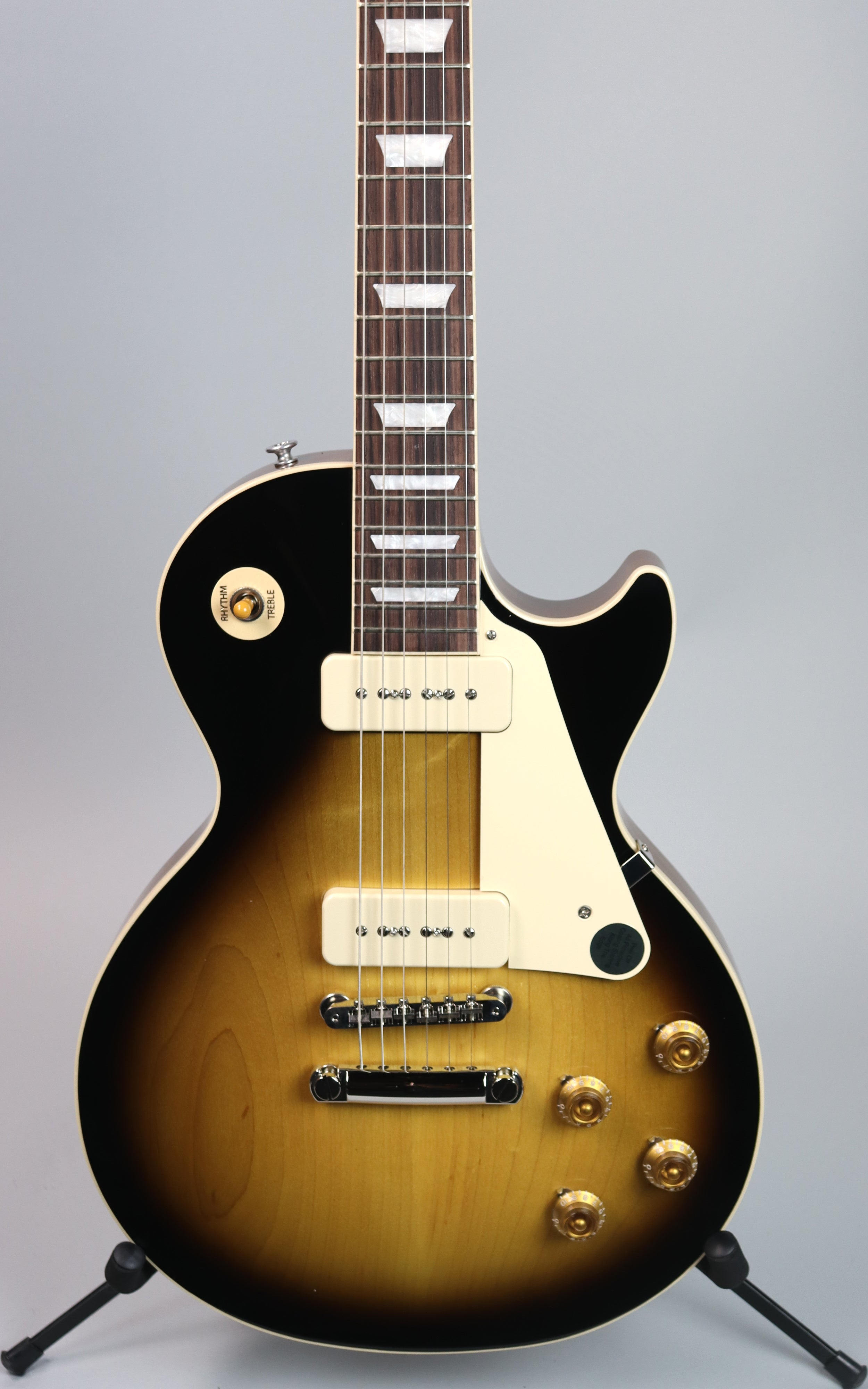 Gibson Les Paul Standard '50s Electric Guitar with P90 Pickups in Tobacco Burst Finish - Perfect for Blues, Rock, and Vintage Tone Enthusiasts