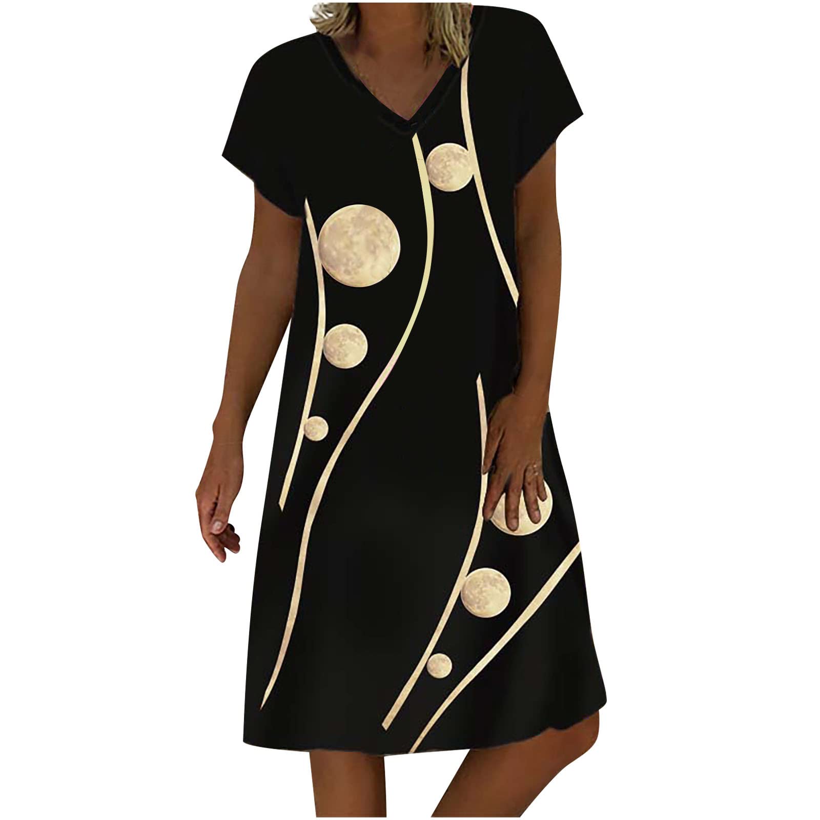 Women's Vintage Floral Print Mini Dress - V Neck Short Sleeve Summer Sundress for Beach, Casual Wear & Parties | Lightweight Comfortable Dress for Vacations, Date Nights & Outdoor Events