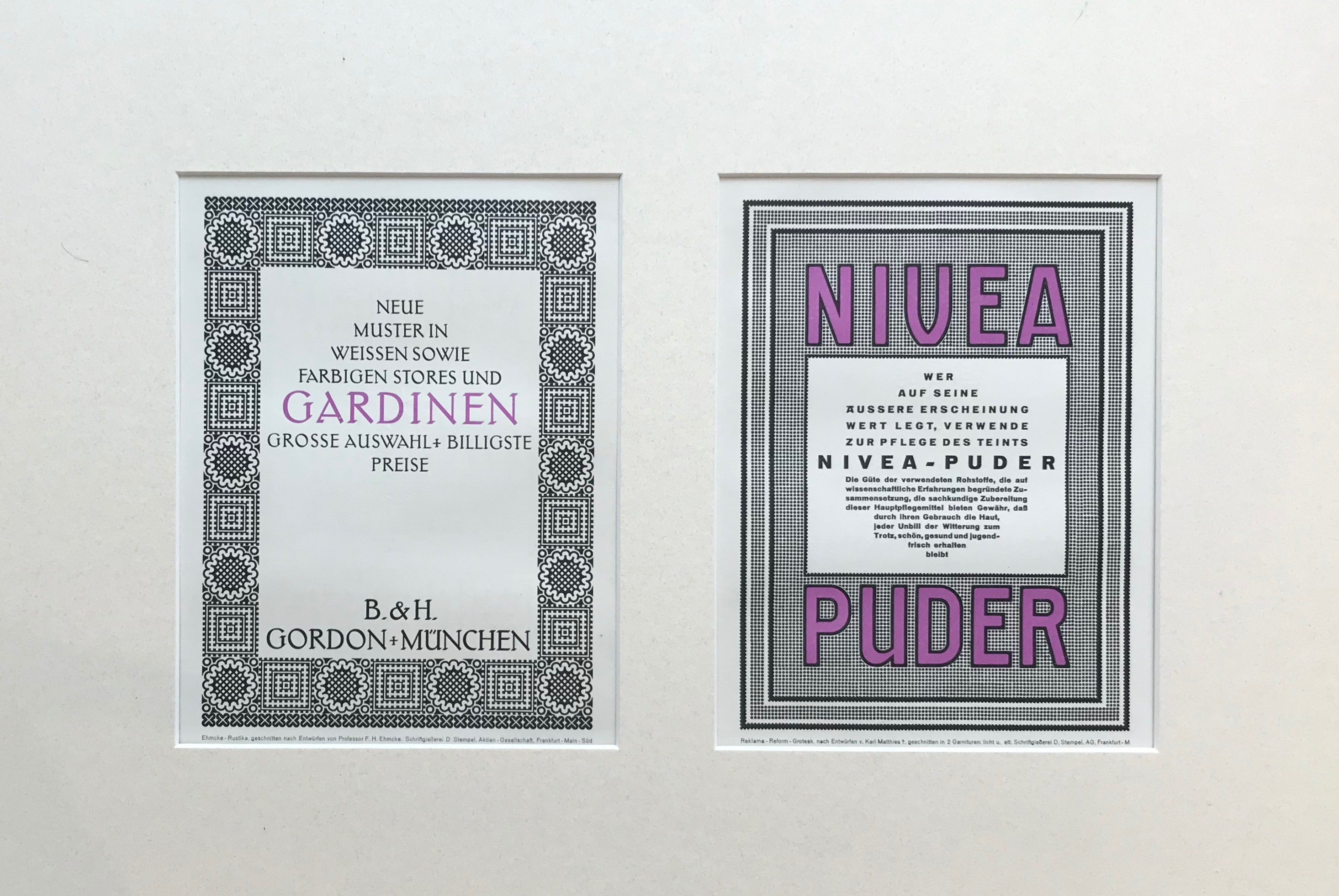 Vintage 1920s Austrian Art Deco Advertisement Poster - Gardinen & Nivea Puder Powder - Perfect for Home Decor, Retro Wall Art & Collectible Memorabilia