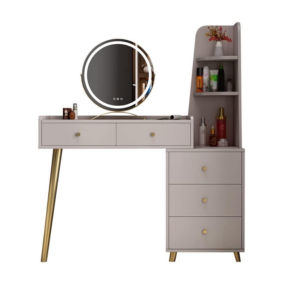 Modern Minimalist Vanity Bench & Dresser Set - All-in-One Dressing Table with Storage Cabinet for Bedroom | Multifunctional Makeup Vanity Furniture (Color B) - Perfect for Small Spaces & Apartment Living