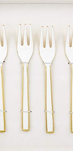 2-Piece White and Gold Forks Set - Elegant Flatware for Dining, Parties, and Home Decor