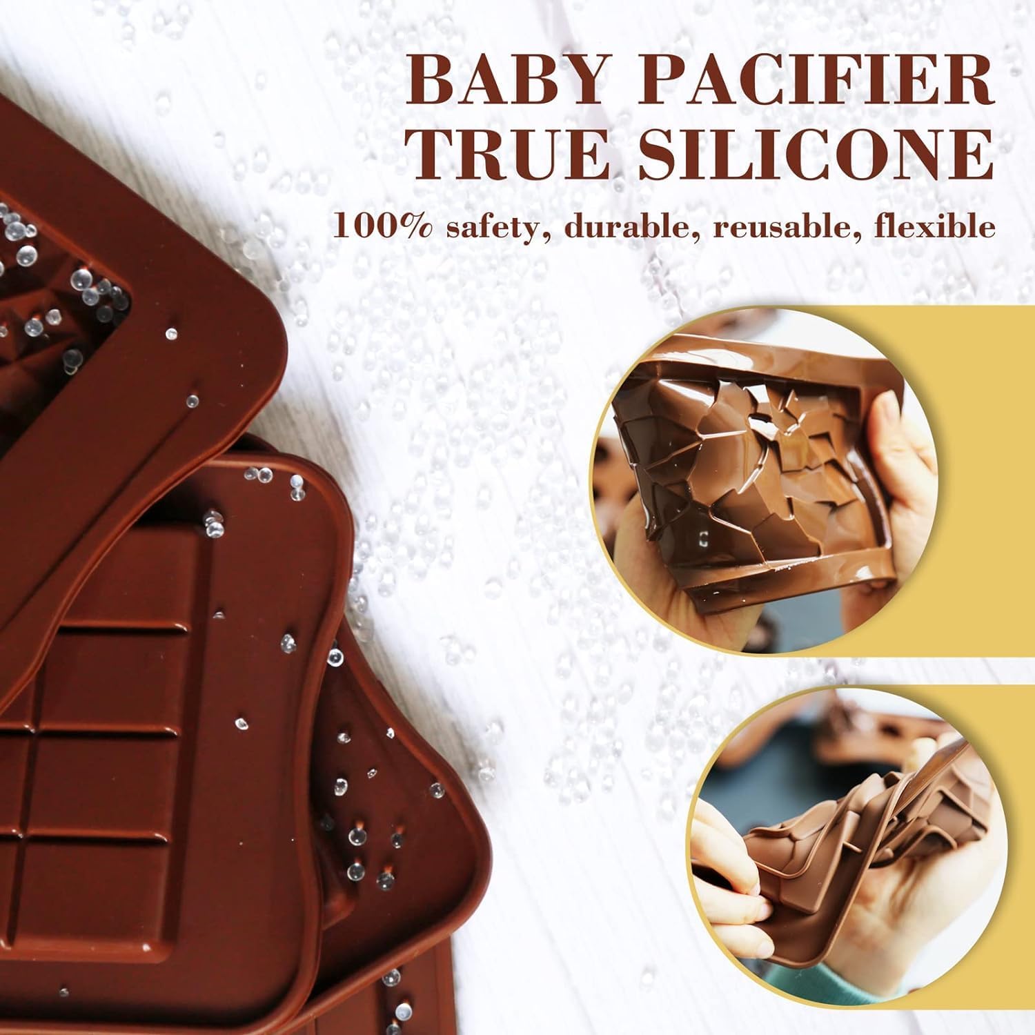 LEGACYCART 4 Pack Silicone Chocolate Molds - Food Grade, Non-Stick, Break-Apart Candy Molds for Heart, Cadbury, Bubble & Fragment Shapes - Perfect for Homemade Protein Bars, Energy Snacks & DIY Chocolate Treats