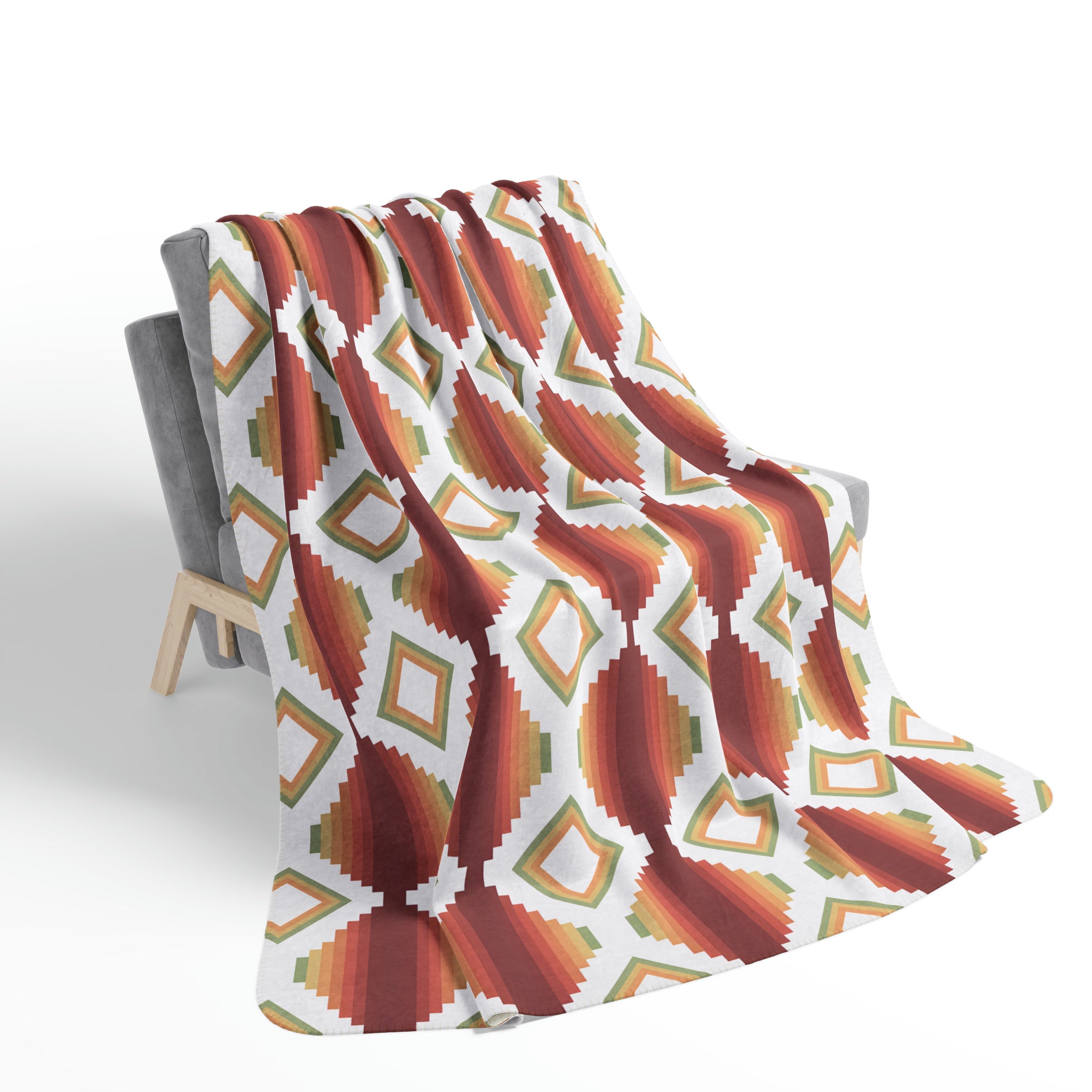 Southwestern Rio Fleece Sherpa Blanket - Soft Cozy Throw Blanket for Couch, Bed & Sofa - Perfect for Living Room, Bedroom & Winter Nights - 2 Sizes Available