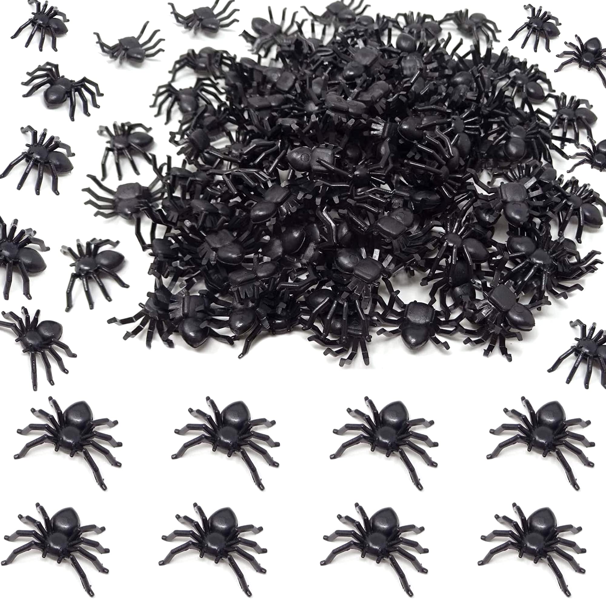MYUBWTF 120 PCS Mini Fake Plastic Spiders - Realistic Black Halloween Prank Toys, Scary Insect Props for Party Decorations & Practical Jokes - Perfect for Halloween Decor, Party Supplies, and Scare Pranks