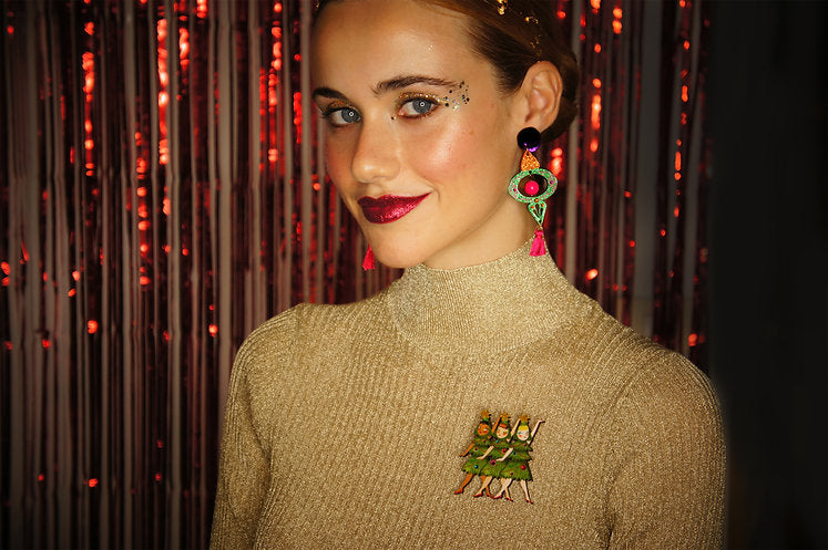 Laliblue Christmas Dance Brooch - Elegant Festive Pin for Holiday Parties, Gifts & Dance Performances