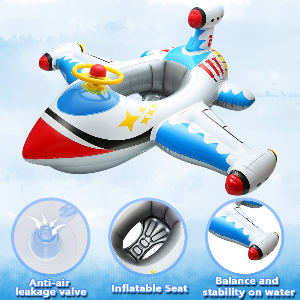 Inflatable Baby Pool Float for Toddlers Age 1-4 - Safe Swim Ring with Seat, Steering Wheel & Horn - Summer Water Toy for Kids - Perfect for Pool, Beach & Backyard Fun - Boys & Girls Ride-On Raft