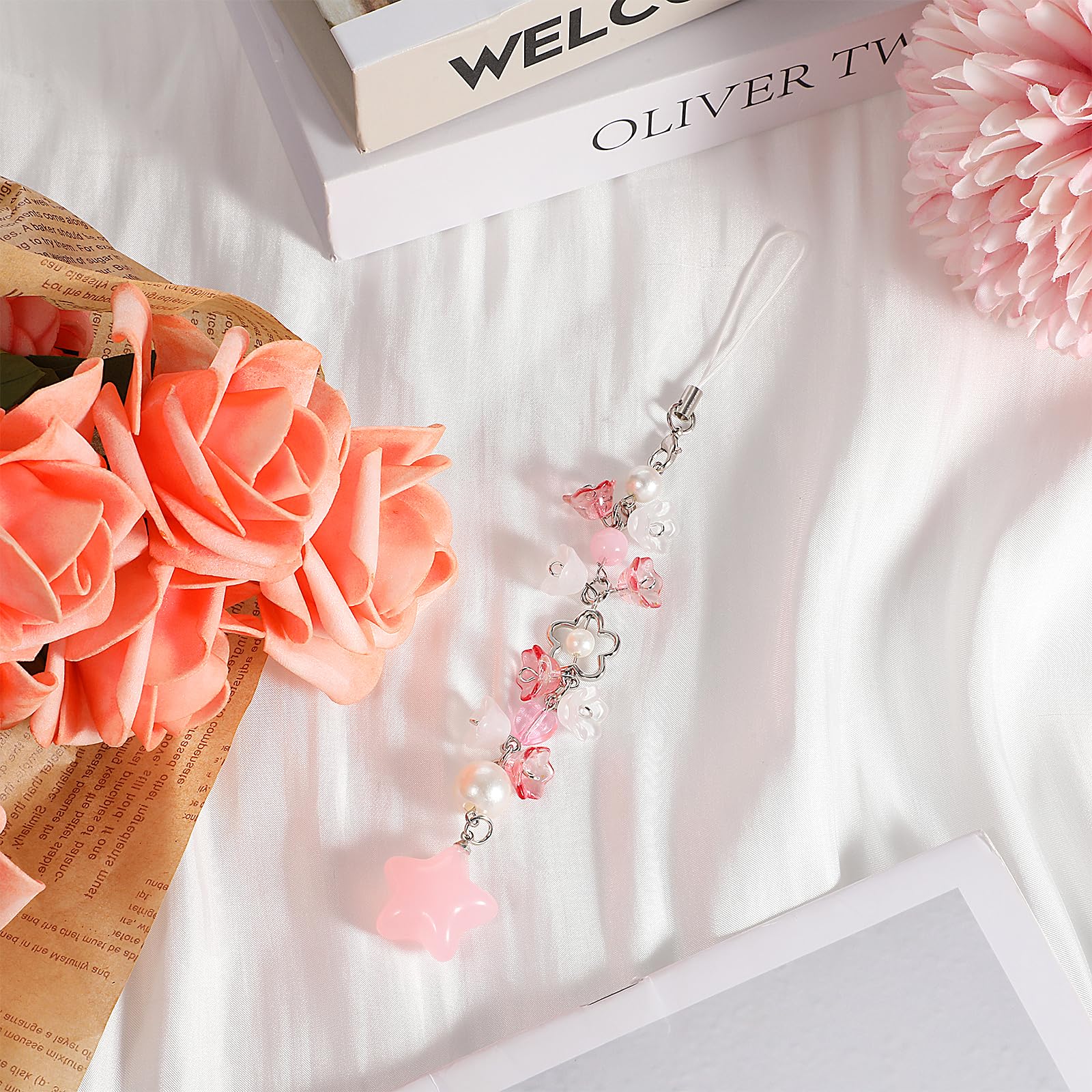 Y2K Aesthetic Cute Star & Heart Phone Charms - Stylish Cell Phone Straps, Keychain & Lanyard Accessories for Women - Perfect for Phone Decor, Gifts & Everyday Fashion