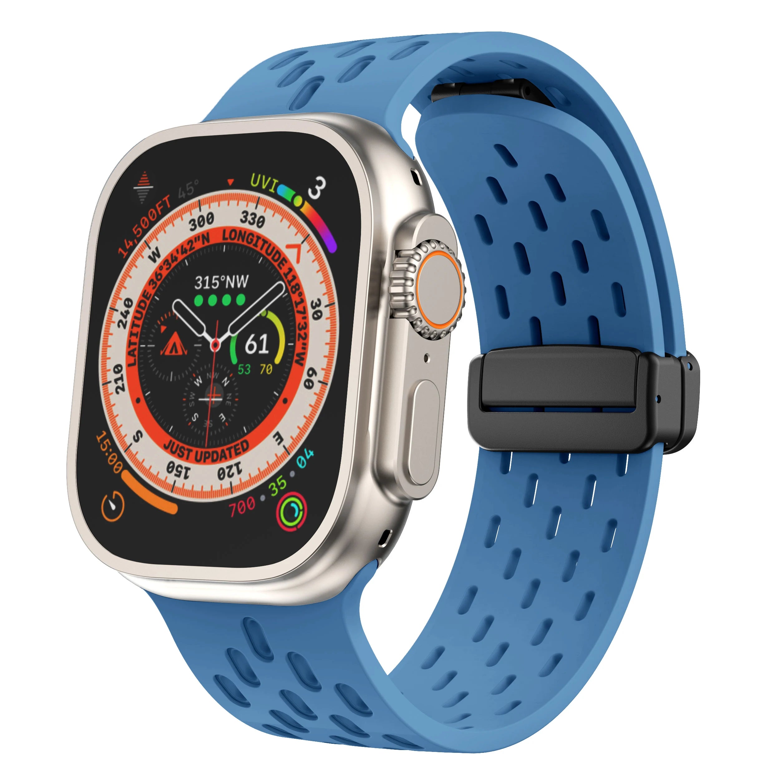 Breathable Silicone Magnetic Watch Bands - Adjustable & Comfortable Wristband for Apple Watch, Samsung, Fitbit - Perfect for Workouts, Running & Daily Wear