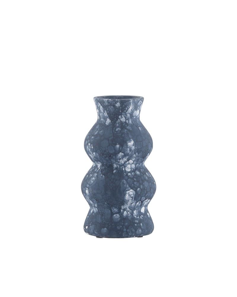 Phonecian Navy 12.25 Inch Terracotta Vase - Handcrafted Mediterranean Pottery for Home Decor, Wedding Centerpiece & Boho Chic Interior Design