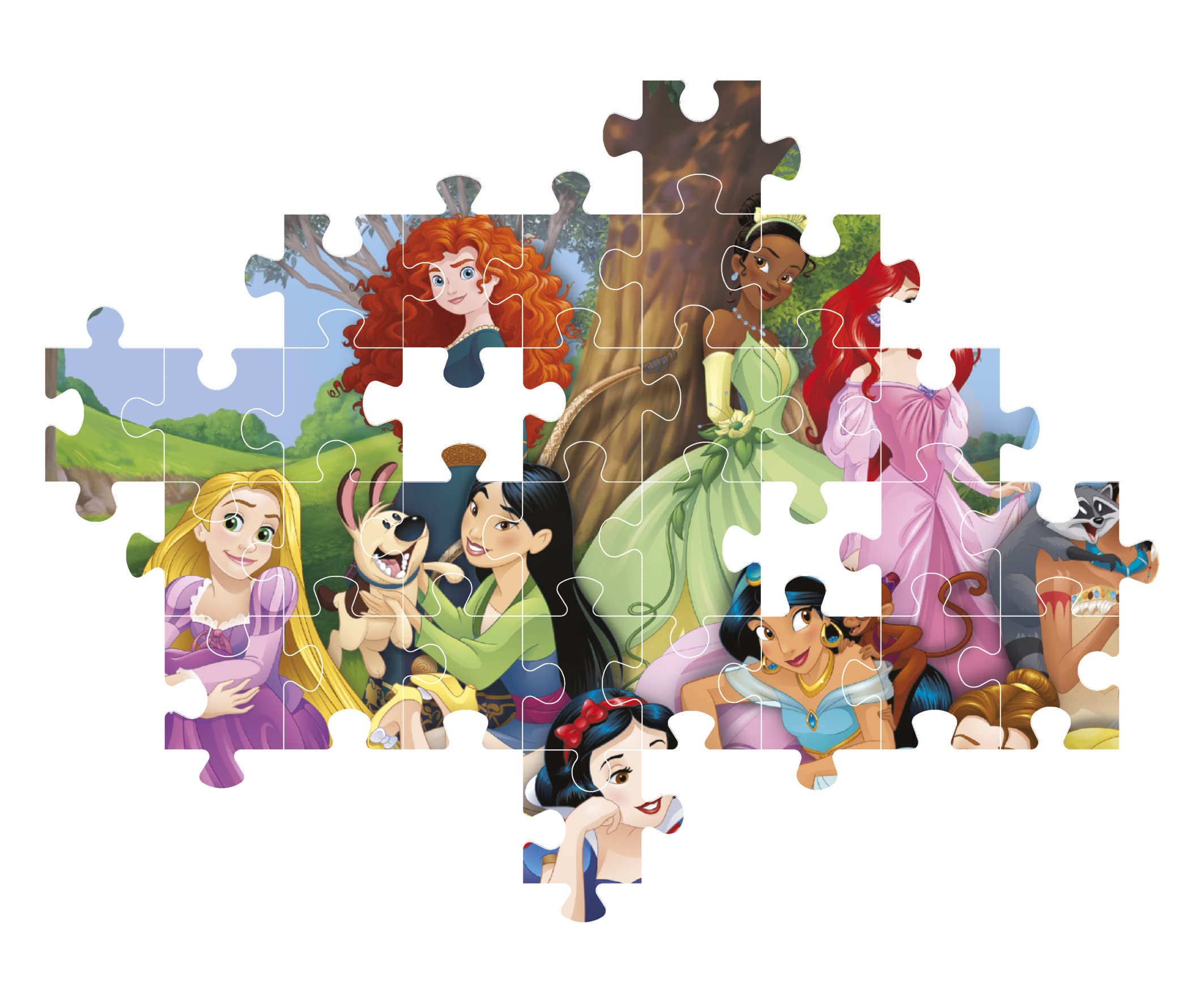Clementoni Supercolor Puzzle - Disney Princess 104 Pieces, Kids Puzzle for 6 Years Old, Cartoon Puzzle - Made in Italy | Perfect for Family Game Night, Birthday Gifts & Educational Fun