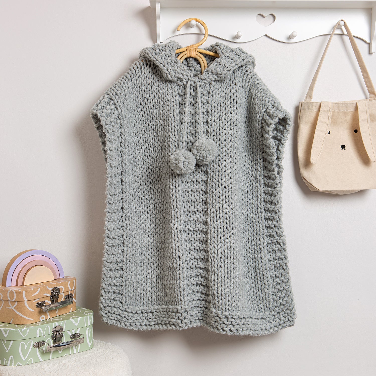Kids DIY Knitting Kit - Make Your Own Children's Poncho | Creative Craft Gift for Girls & Boys | Perfect for Rainy Days & Outdoor Adventures