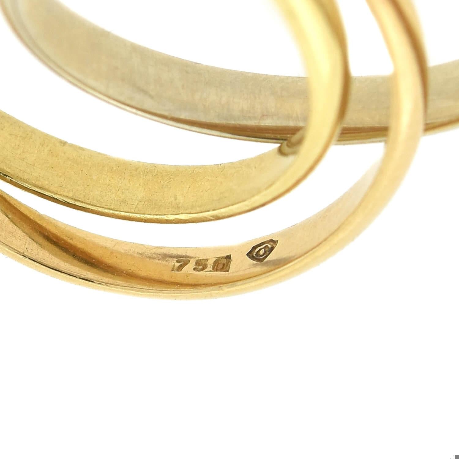 18kt Gold 3-Tone Trinity Roller Ring for Women - Elegant Stackable Jewelry for Everyday Wear, Anniversary Gifts & Special Occasions