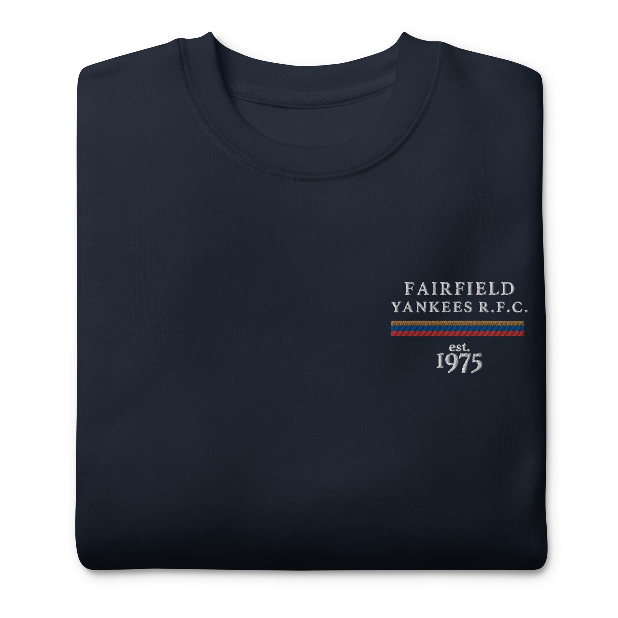 Fairfield Yankees RFC Embroidered Crewneck Sweatshirt - Men's Casual Pullover for Rugby Fans & Sports Enthusiasts - Perfect for Game Day, Tailgating & Everyday Wear