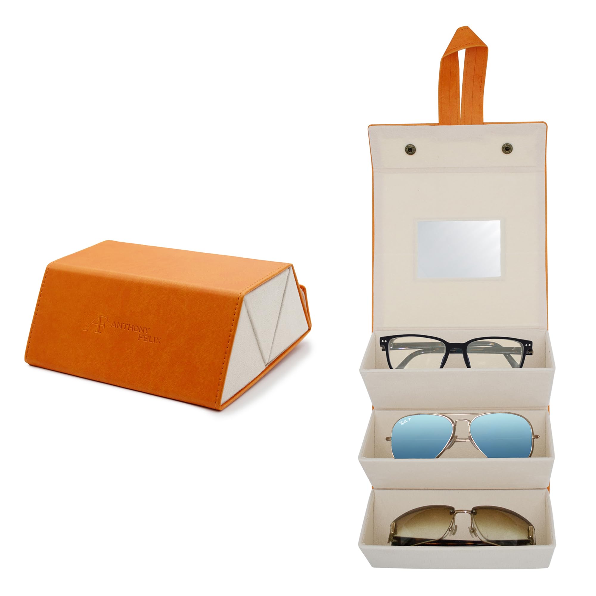 Premium Sunglasses Travel Case for 3 Pairs - Durable Eyewear Organizer with Soft Interior | Perfect for Vacation, Beach Trips & Outdoor Adventures