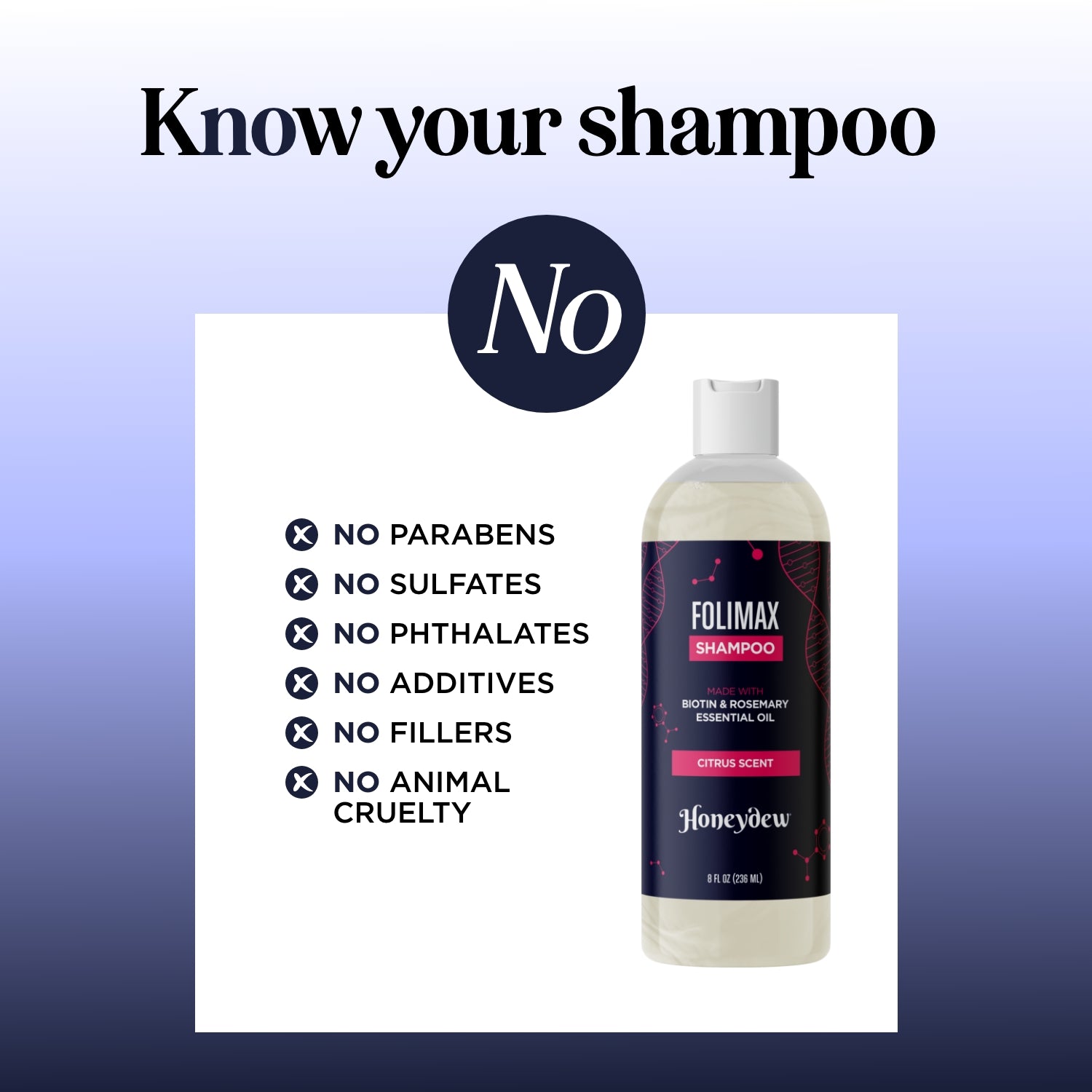 Folimax Citrus Rosemary Shampoo for Hair Growth & Scalp Care - Refreshing Natural Shampoo for Dry, Damaged Hair - Perfect for Daily Use & Salon Results at Home
