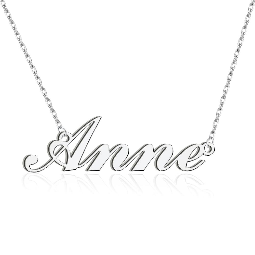 925 Sterling Silver Personalized Name Necklace with Birthstone - Custom Engraved Jewelry Gift for Women, Mom, Wife - Perfect for Birthdays, Anniversaries & Valentine's Day