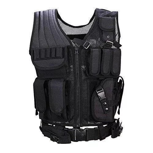 Tactical SWAT Vest with Multiple Pockets - Durable Military Gear for Outdoor, Airsoft, Hunting & Police Training