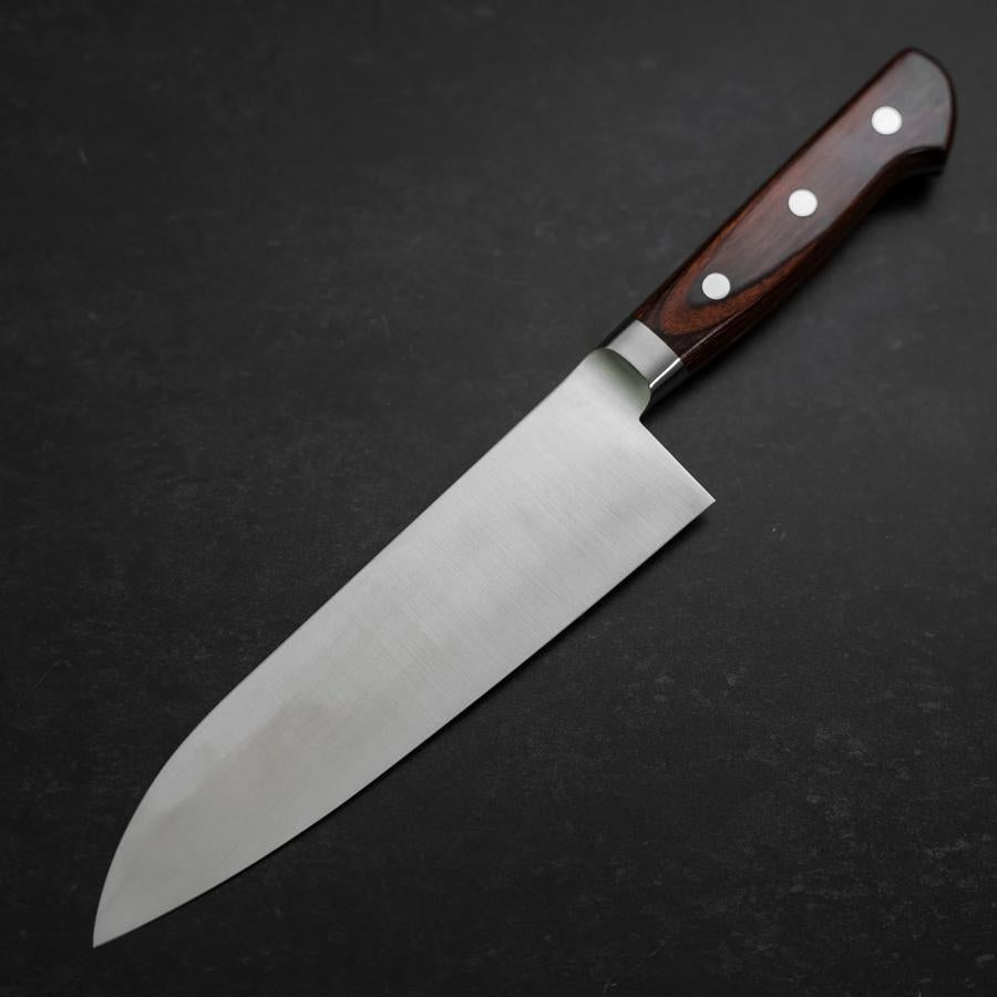 Premium VG-10 Santoku Knife 180mm - Japanese Chef Knife with Polished Mahogany Handle - Perfect for Slicing, Dicing & Chopping Vegetables, Meat & Fish - Ideal for Home Cooks & Professional Chefs