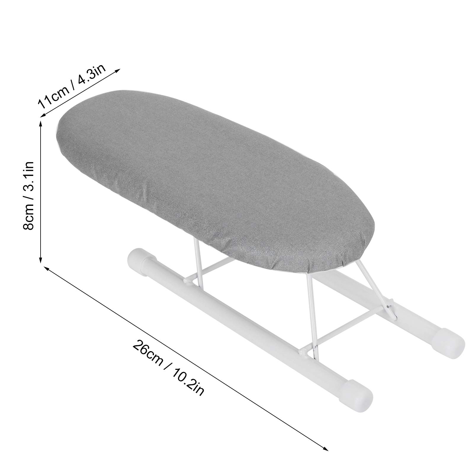 Portable Mini Ironing Board with Removable Washable Cover - Perfect for Collars, Sleeves & Necklines | Anti-Scald Silver Cloth | Ideal for Travel & Small Garment Care