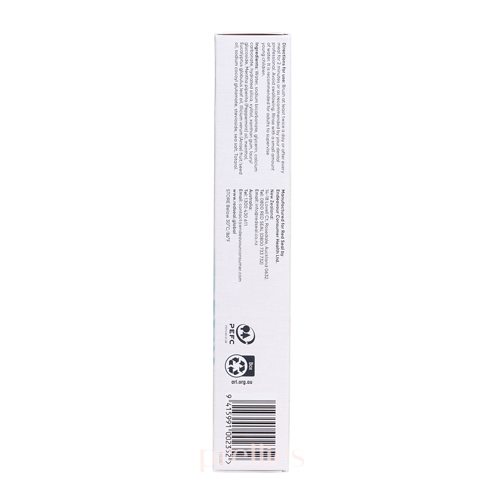Red Seal Natural Toothpaste with Baking Soda - 100g | Fluoride-Free, Whitening & Fresh Breath | Ideal for Sensitive Teeth & Daily Oral Care