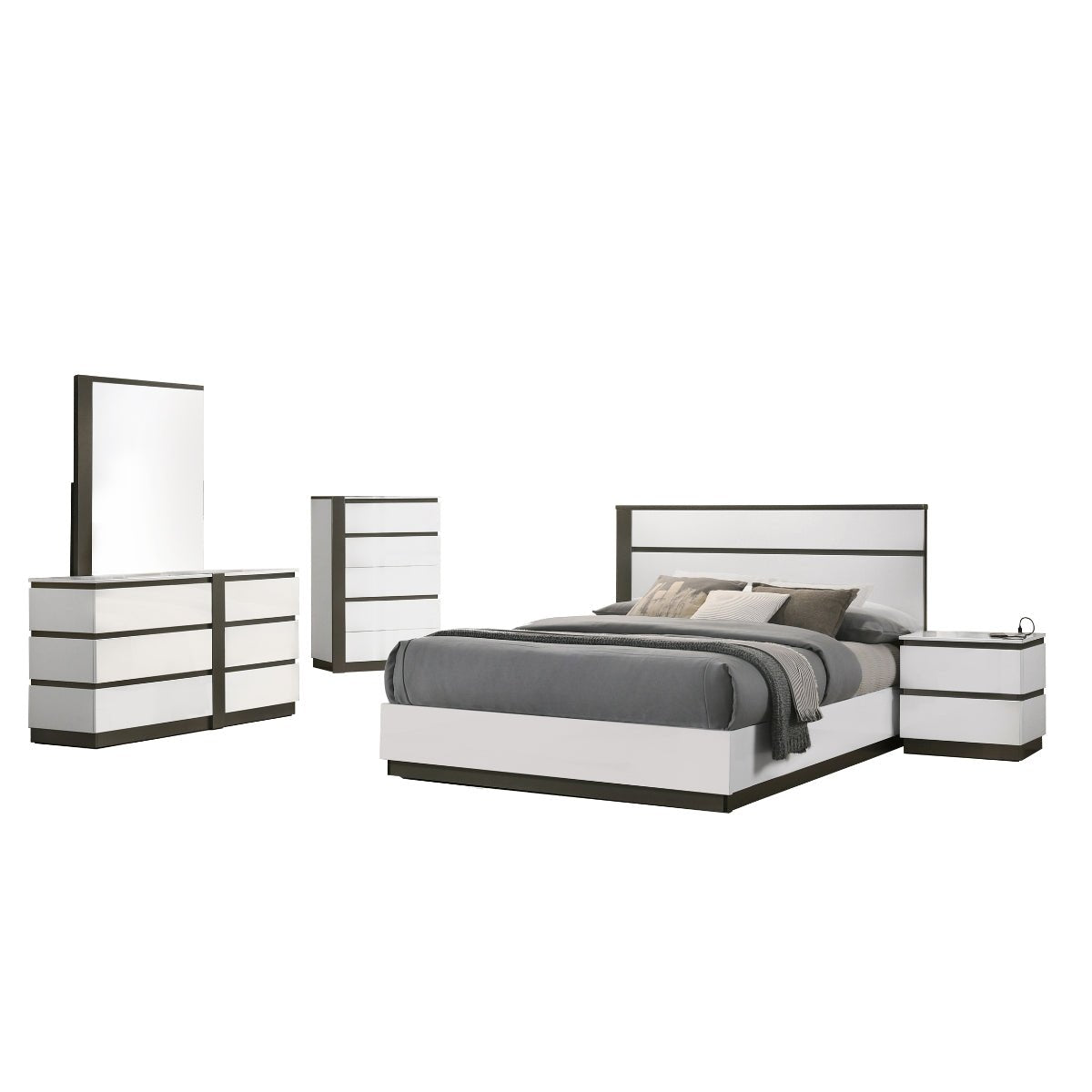 Allister Collection Platform Bed Frame - Modern Wooden Bed with Headboard & Footboard - Perfect for Master Bedroom, Guest Room & Apartment