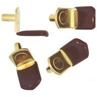 WidgetCo 5mm Brass L-Shaped Shelf Pins with Vinyl Tips - Heavy Duty Cabinet Hardware for Kitchen, Closet & Bookshelf Organization