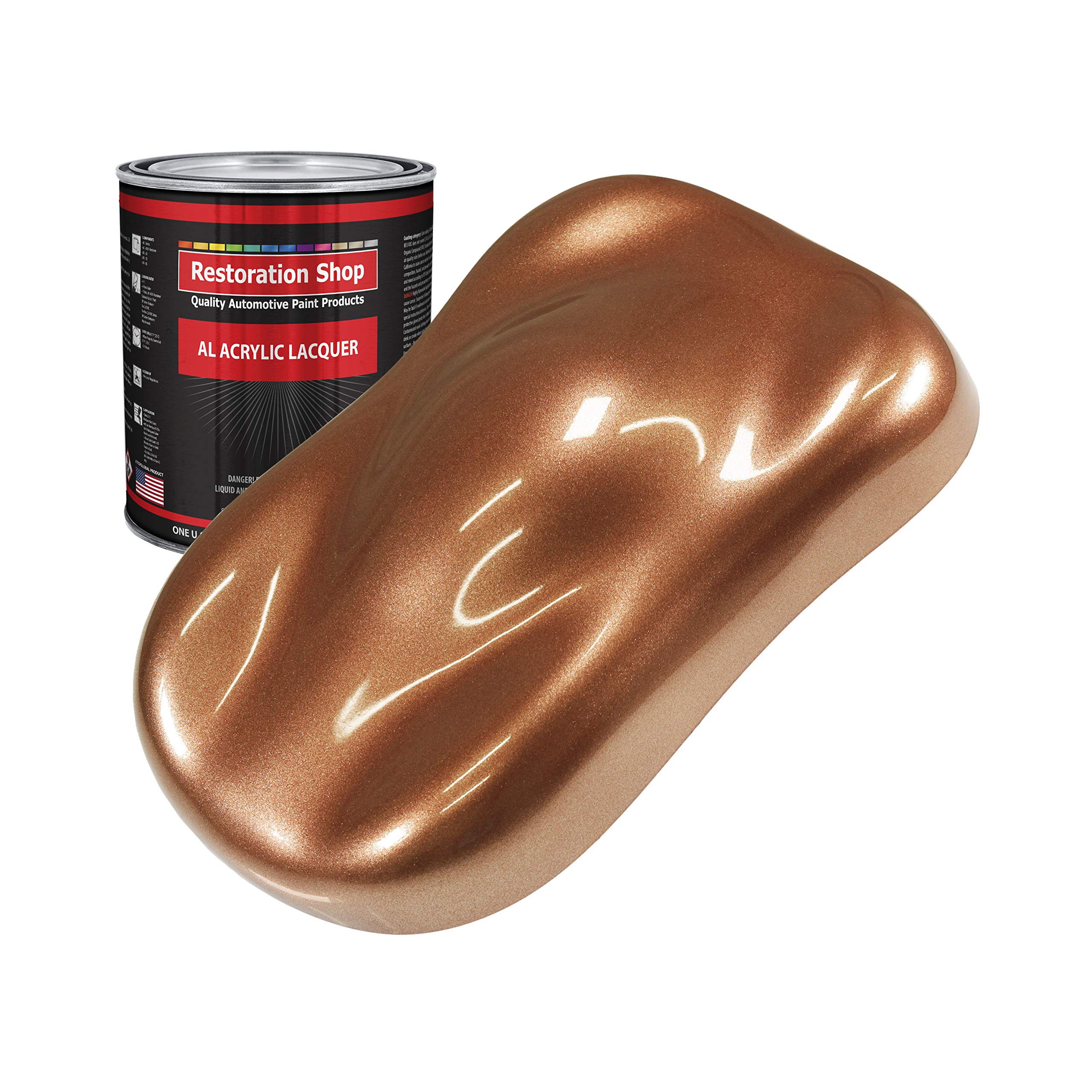 Restoration Shop - Bronze Firemist Acrylic Lacquer Auto Paint (1 Quart) - High Gloss Professional Automotive Coating for Cars, Trucks, Guitars & Furniture - Perfect for DIY Restoration, Custom Paint Jobs & Vehicle Touch-Ups