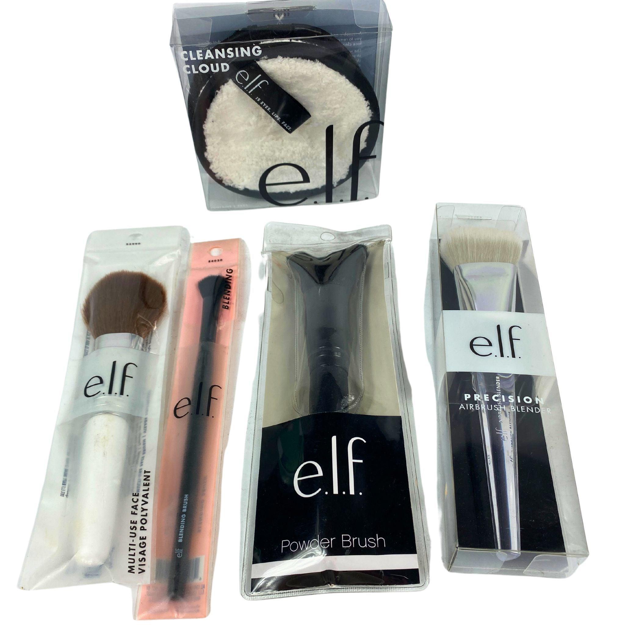 Elf Assorted Makeup Brush Set & Cleansing Cloud Pads (55 Pcs) - Perfect for Professional Makeup Application and Daily Skincare Routine