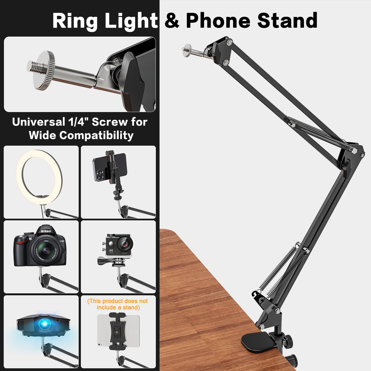 Jubor 10 Inch Ring Light with Tripod Stand & Phone Holder - 3 Color Modes & 10 Brightness Levels - Perfect for YouTube Videos, TikTok Content, Selfie Photography & Live Streaming (Ideal for Home Studio, Beauty Makeup & Product Photography)