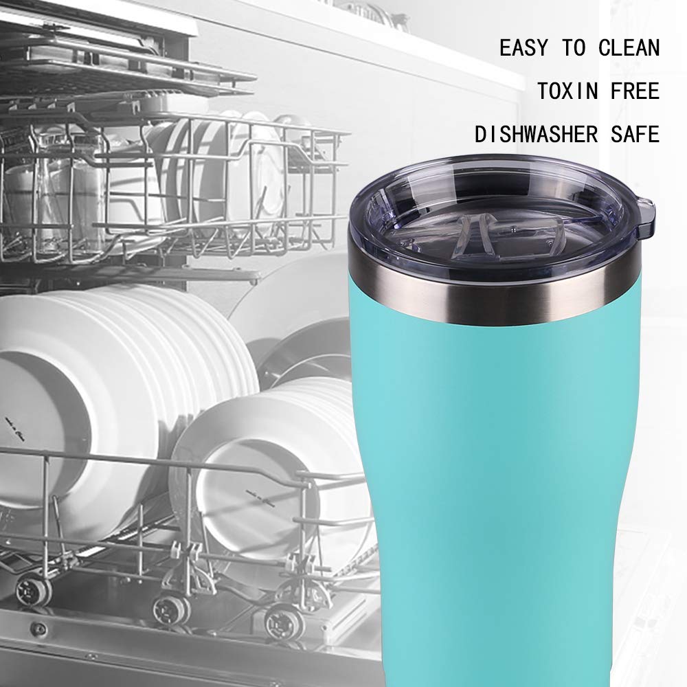 20 oz Stainless Steel Tumbler with Lid - Double Wall Vacuum Insulated Travel Mug - Leakproof Coffee Cup for Hot & Cold Drinks - Perfect for Office, Commuting, Camping & Gym (Mint Green, 4-Pack) - Keep Beverages Hot 12Hrs/Cold 24Hrs
