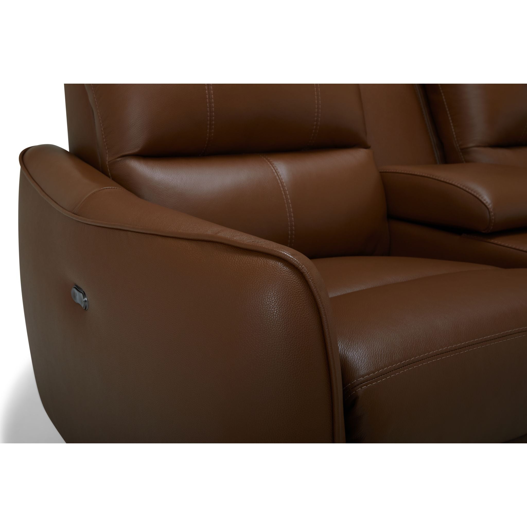 Arlo Power Reclining Loveseat with Console - Valencia Biscotti Fabric - Modern Recliner Sofa for Living Room, Home Theater & Small Spaces