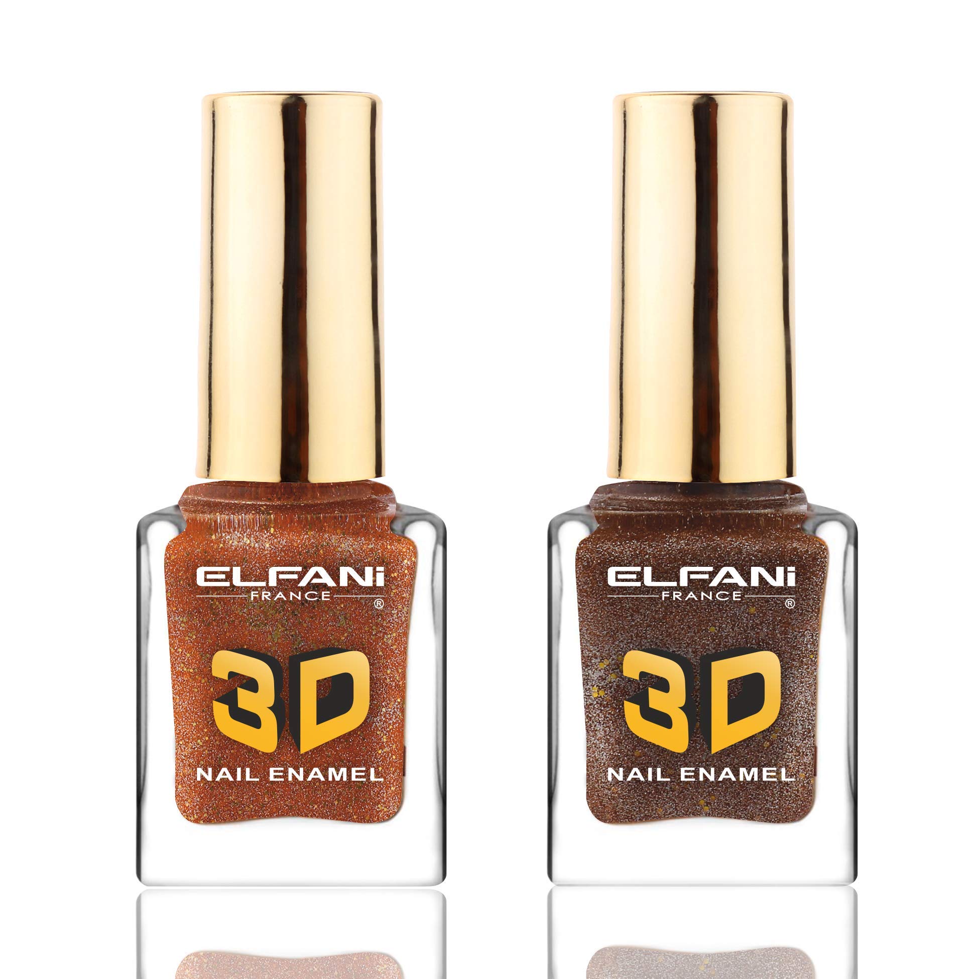 Elfani 3D Texture Nail Polish Set - Long Lasting Gel Nail Polish Kit with Glitter & Metallic Finishes - Perfect for Manicures, Pedicures & Nail Art Designs