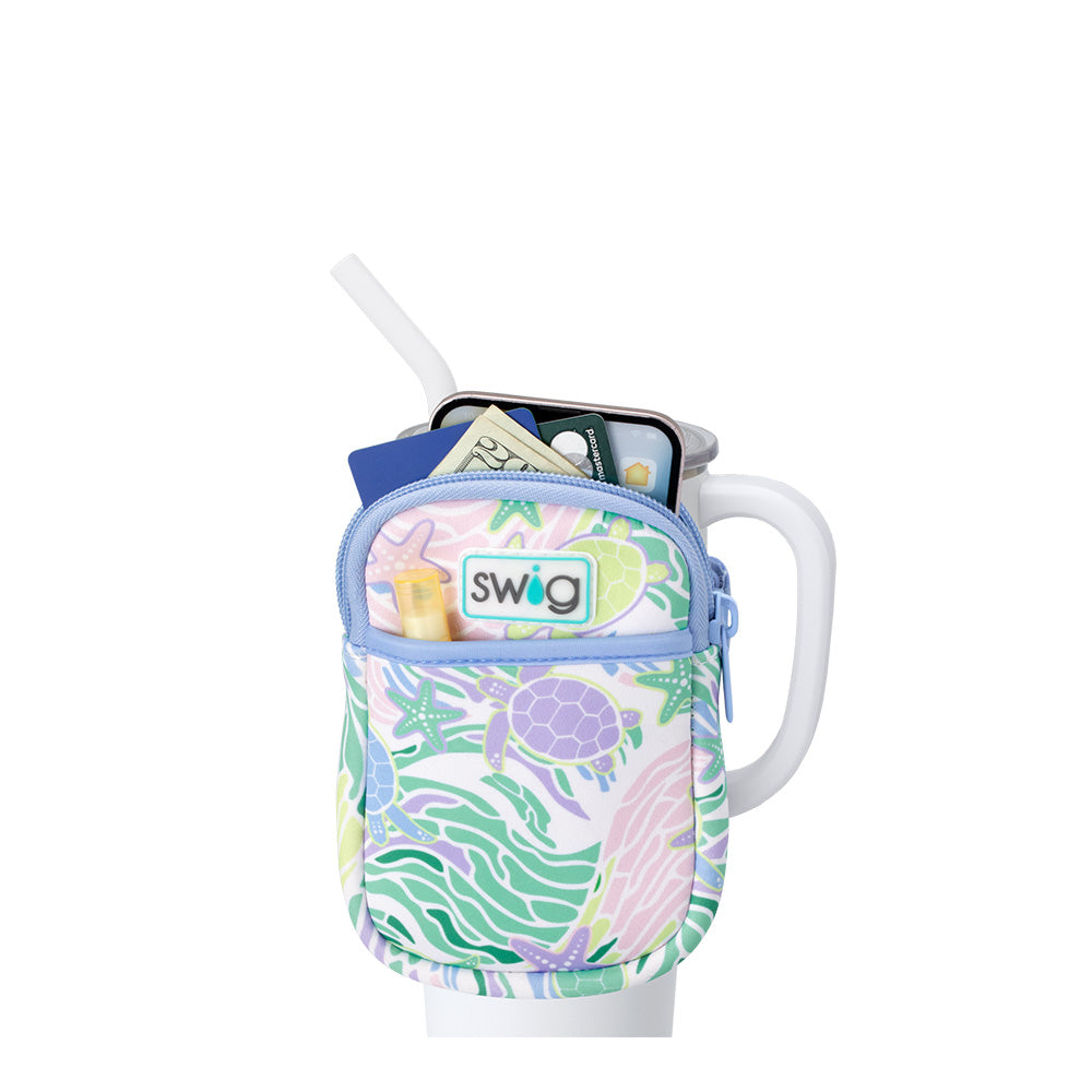 Sea Swirl Mega Mug Pouch - Large Insulated Drink Holder for Coffee, Tea & Beverages - Perfect for Beach, Pool, Camping & Outdoor Activities
