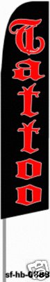 Premium Tattoo Feather Banner Flag Advertising Sign Kit for Tattoo Studios & Body Art Shops - Perfect for Window Displays, Events & Promotions