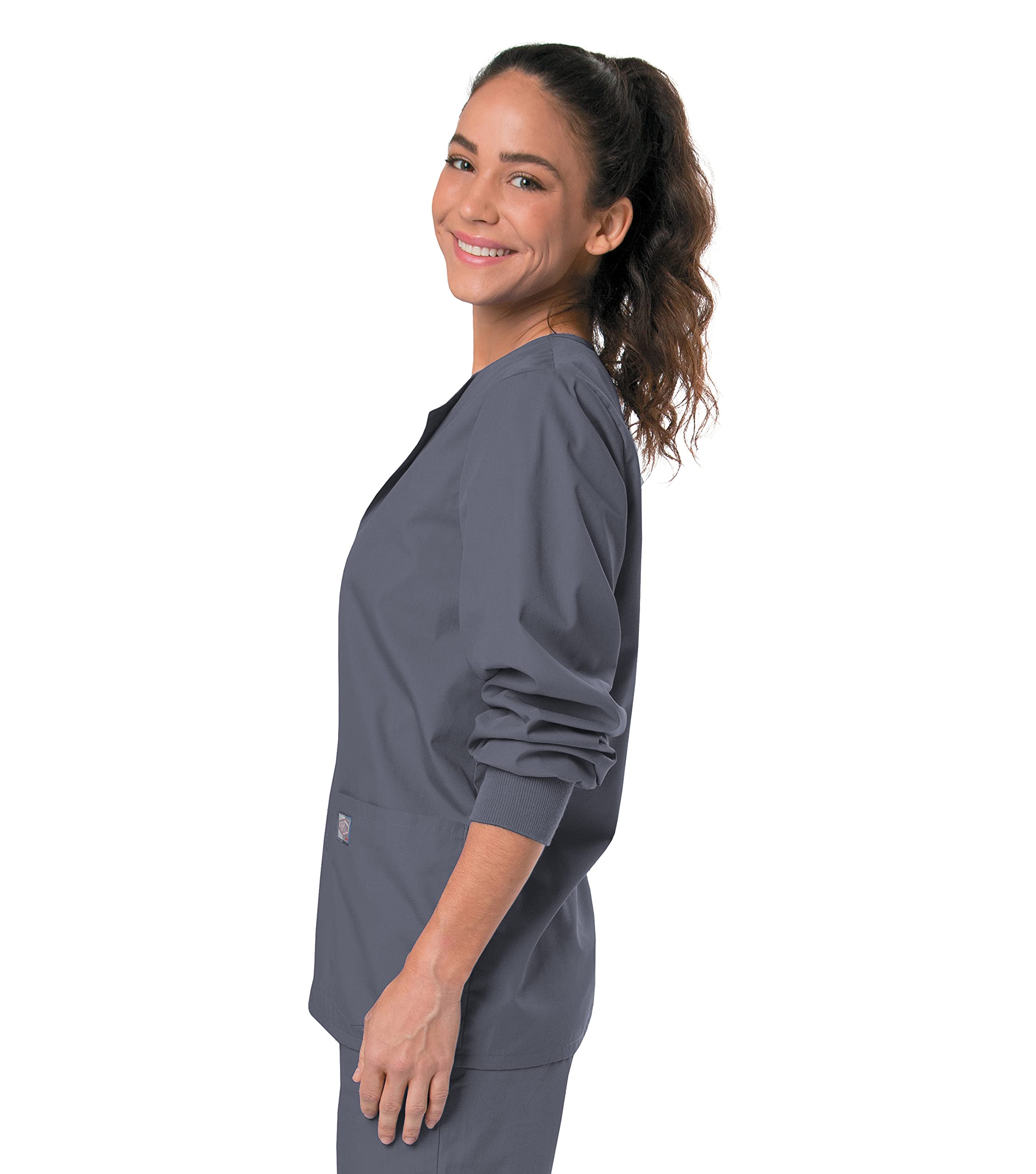 Landau Scrub Zone Unisex Relaxed Fit 2-Pocket Snap-Front Scrub Jacket 75231 - Comfortable Medical Uniform for Doctors, Nurses & Healthcare Professionals - Perfect for Hospitals, Clinics & Healthcare Facilities