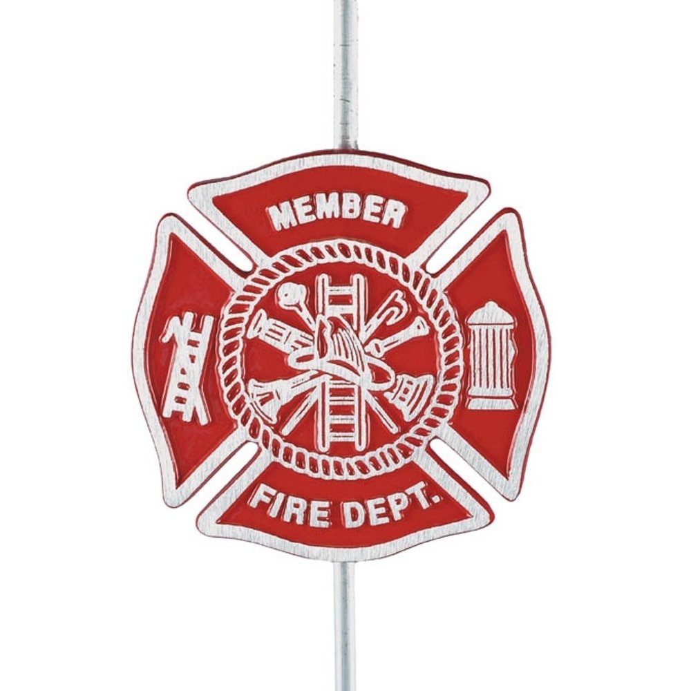 Red Aluminum Firefighter Grave Marker - Durable Memorial Plaque for Fallen Heroes - Perfect for Cemeteries, Memorials & Firefighter Tributes