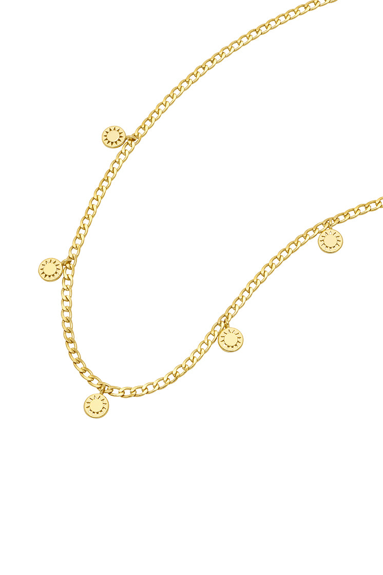 Sun Charms Necklace - Dainty Solar Pendant Jewelry for Women | Perfect for Beach Vacations, Summer Outfits & Boho Fashion