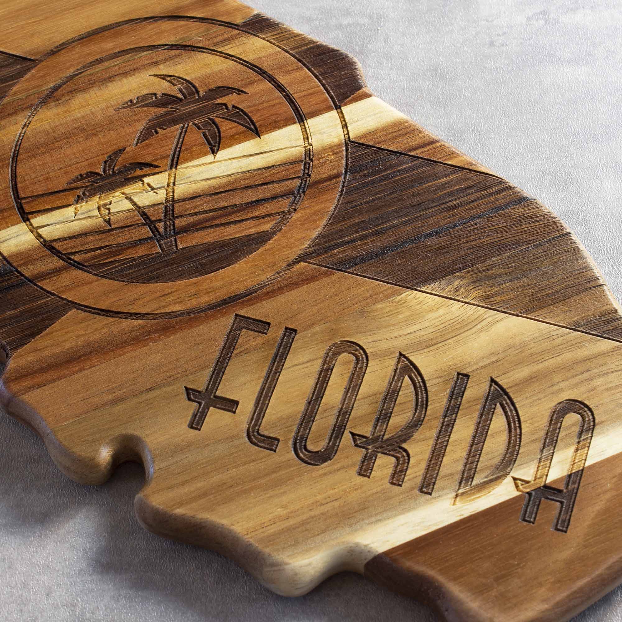 Premium Rock & Branch® Origins Series Florida Cutting Board - Durable Bamboo Wood Chopping Board for Kitchen, Butcher Block for Meat, Cheese & Vegetables - Perfect for Home Cooking & Professional Chefs
