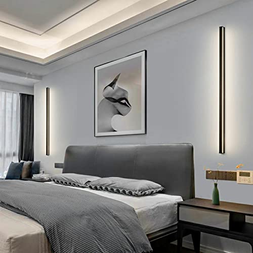 Modern Black LED Wall Sconce - 31.5