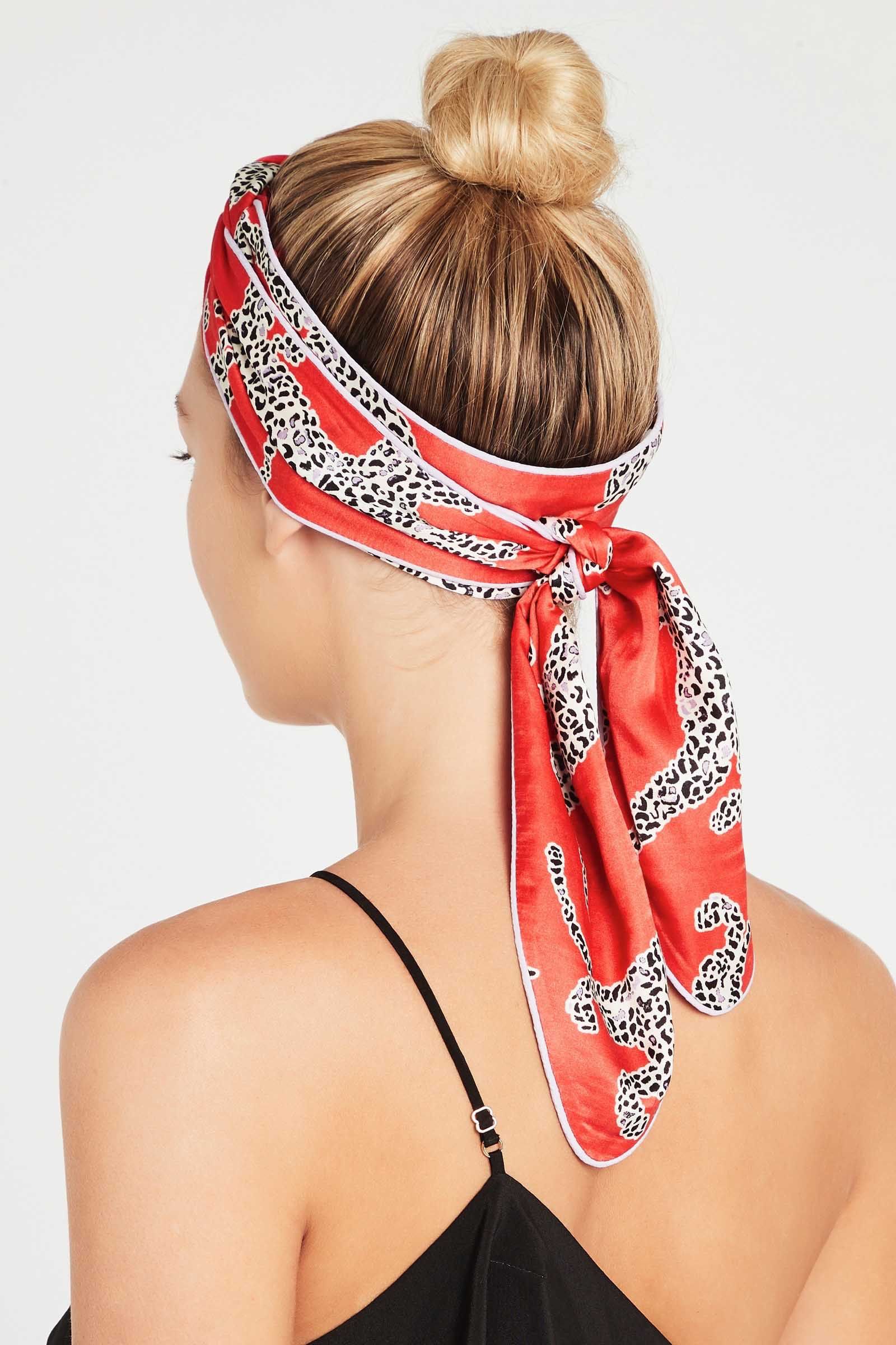 Stylish Cat Print Head Scarf - Fashionable Hair Accessory for Women - Perfect for Summer, Beach, and Outdoor Activities