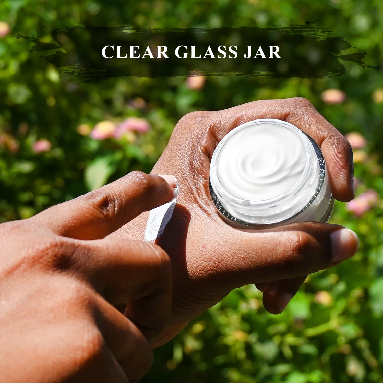 50ml Clear Round Empty Glass Cosmetic Jars with White Cap & Lid - Perfect for Creams, Balms, Face Scrubs & Body Lotions | Leak-Proof Travel-Friendly Containers for Skincare & DIY Beauty Products