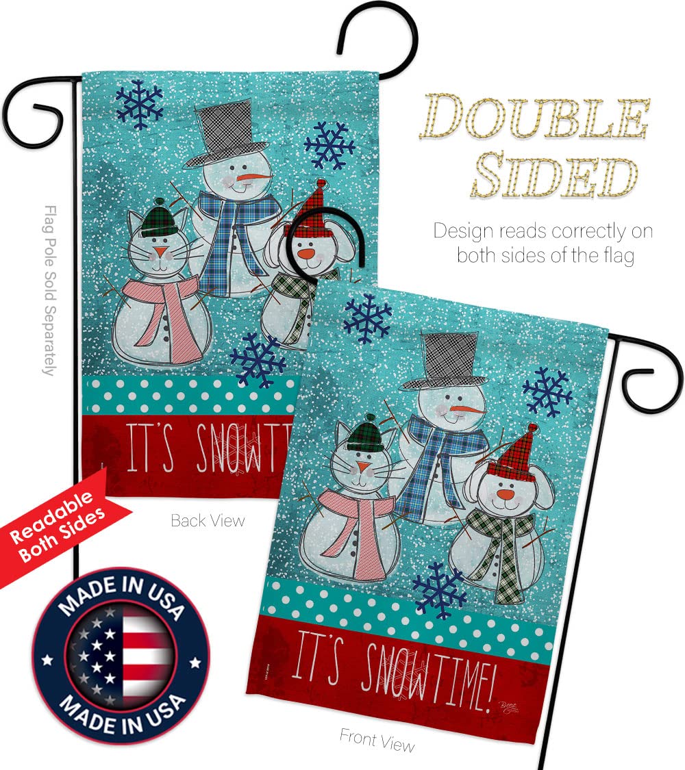 Winter Wonderland Decorative Banner Pole & Garden Flag Set 13x18.5in - Outdoor Holiday Decor
