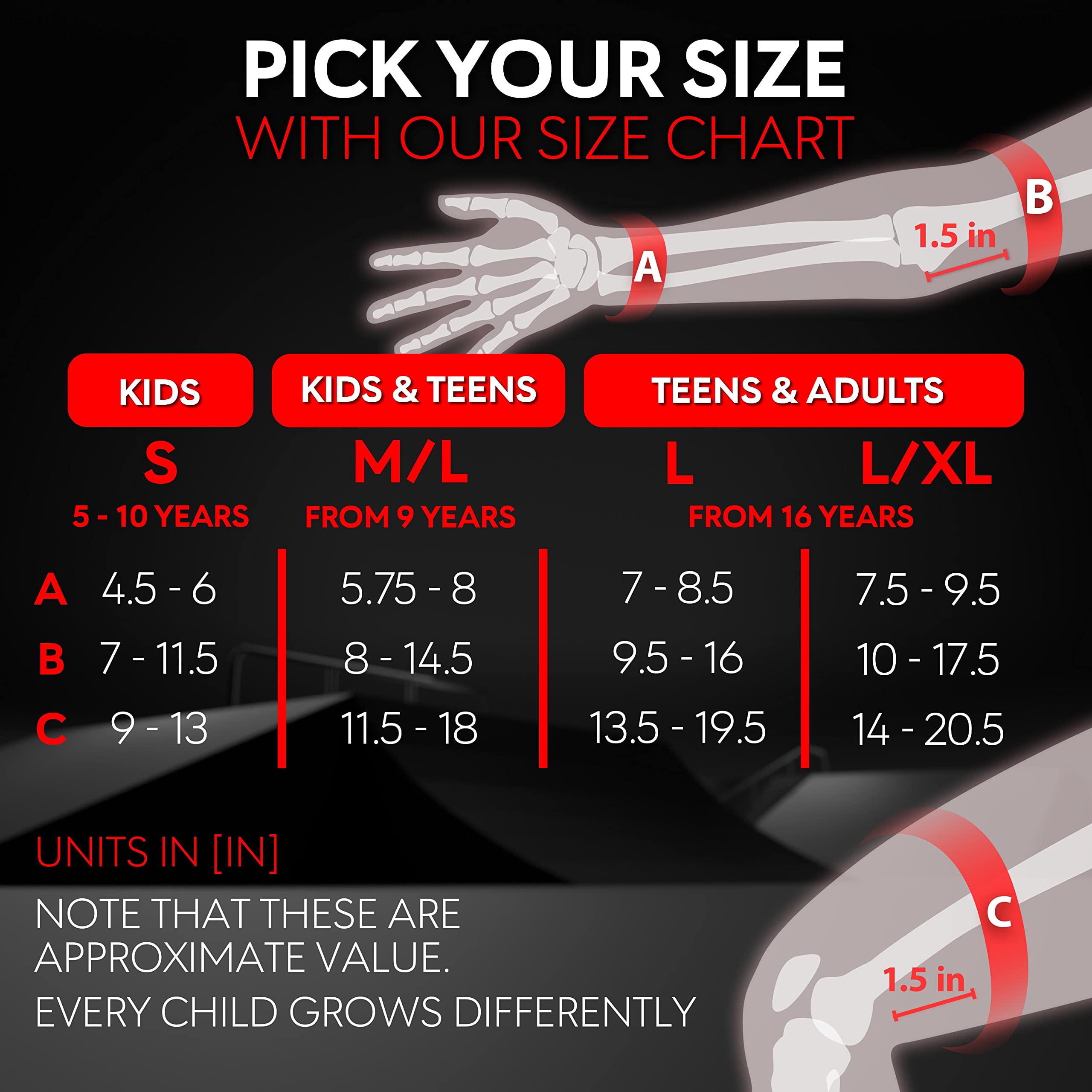 SKATEWIZ 6-Piece Kids Skateboard Protective Gear Set - Knee Pads, Elbow Pads & Wrist Guards for Roller Skating, Derby & Skateboarding - Safety Pads for Children & Adults | Perfect for Skate Parks, Roller Rinks & Outdoor Sports