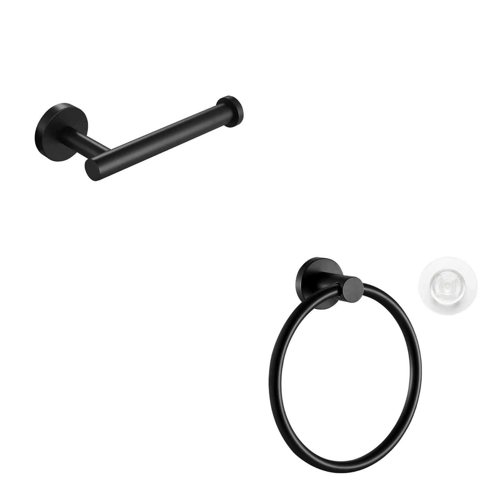 KES Black Stainless Steel Toilet Paper Holder & Hand Towel Holder Set (A2175S12-BK + A2180-BK) - Modern Bathroom Accessories for Home & Hotel Use