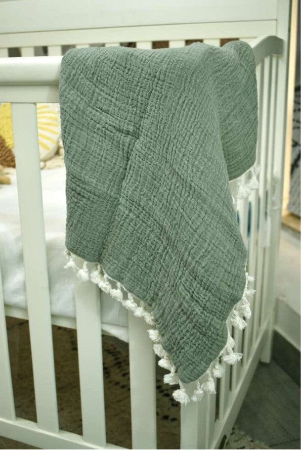 6-Layer Muslin Baby Blanket by Crane - Soft, Breathable & Lightweight for Swaddling, Nursing & Stroller Use
